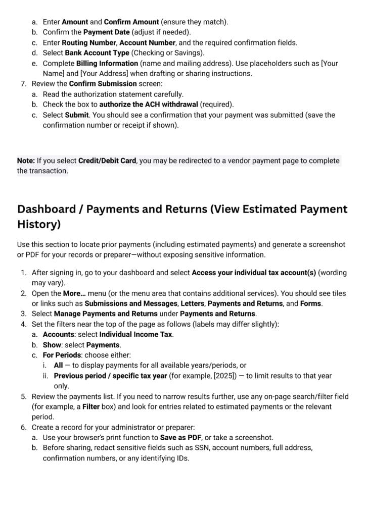 Create a Michigan Treasury eServices Account 3 Create account MI Page 3