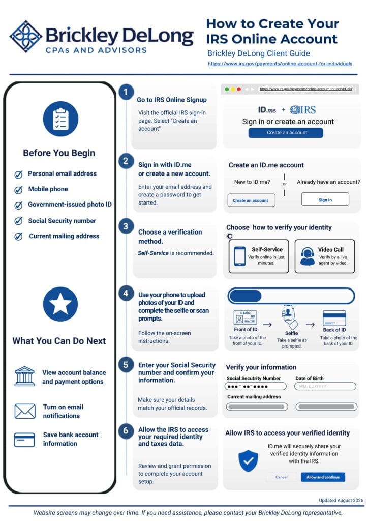 How to create account IRS